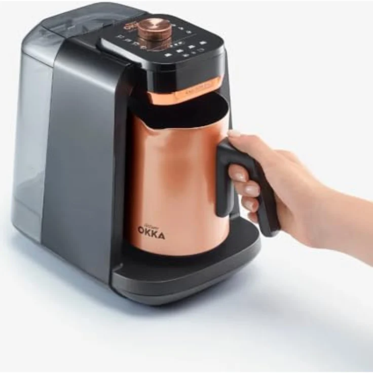Arzum OKKA Rich Pro Plus, Kaffeezubereiter mit Milchfunktion und Wassertank, Kupferfarbe – Bild 3