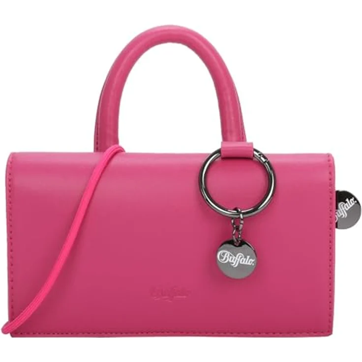 Buffalo On String Handtasche 20.5 cm, Kompakte Handtasche mit abnehmbarem Umhängeriemen und Reißverschlussfach, Rosa – Bild 1