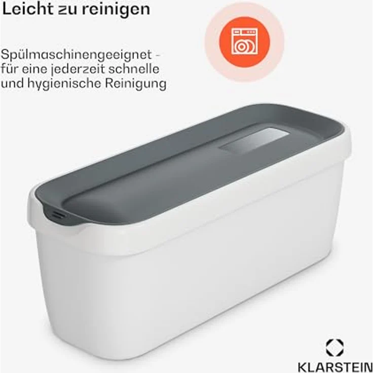 Klarstein Eisbehälter Set, 2x 1,5L Kunststoff, spülmaschinenfest, stapelbar, für Selbstgemachtes Eis, Joghurt und Slush-Eis, passend für Klarstein Maschinen – Bild 6