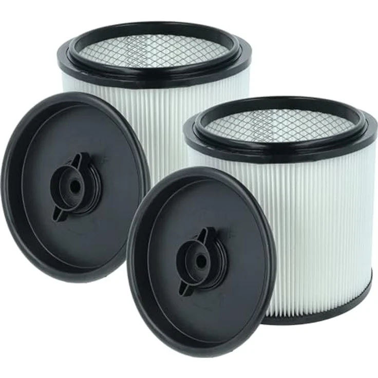 vhbw 2x Faltenfilter, kompatibel mit Einhell TE-VC 3080 SACL, 4090 SACL, 5090 SACL, 2580 SACL, Nass- & Trockensauger, Patronenfilter, Schwarz Weiß – Bild 1