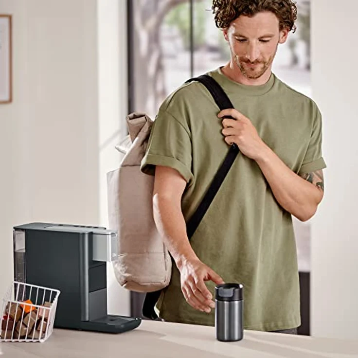 Tchibo Qbo ESSENTIAL Kapselmaschine, Dark Stone, 19 Bar Brühdrucktechnologie, Schwarz, energiesparend und kompakt – Bild 7