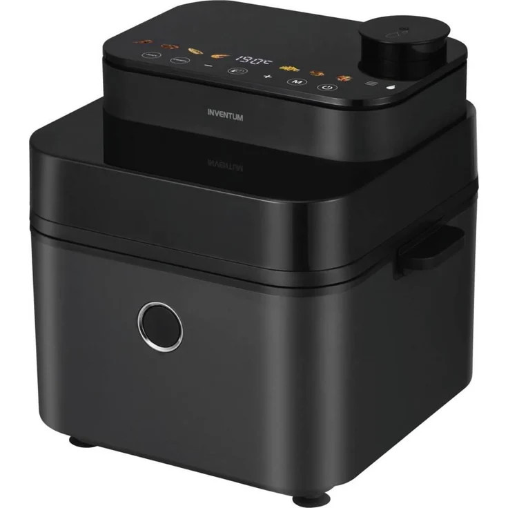 Inventum GF730HLDB, Heißluftfritteuse mit 7,3 l Fassungsvermögen, Temperaturregelung von 80 °C bis 200 °C, digitale Steuerung, Edelstahlgehäuse