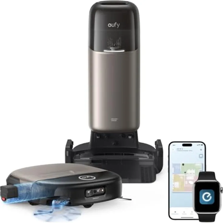 eufy Saug‑ & Wischroboter HydroJet S2, 30kPa AeroTurbo™ 2.0‑Saugkraft, HydroJet™-System 2.0, 12‑in‑1 UniClean™-Station, randnahe Reinigung, DuoSpiral™ Bürsten