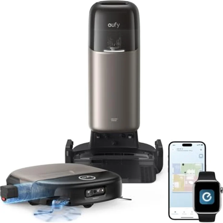 eufy Saug‑ & Wischroboter HydroJet S2, 30kPa AeroTurbo™ 2.0‑Saugkraft, HydroJet™-System 2.0, 12‑in‑1 UniClean™-Station, randnahe Reinigung, DuoSpiral™ Bürsten – Bild 1