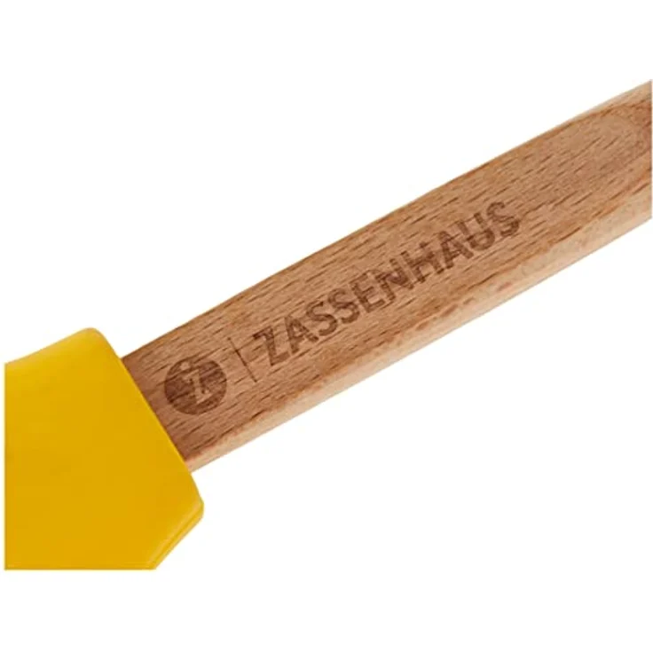 Zassenhaus Teigschaber aus Edelstahl mit Buchenholz-Griff, gelb, temperaturbeständig von -60°C bis +300°C, spülmaschinenfest, 33 cm – Bild 3