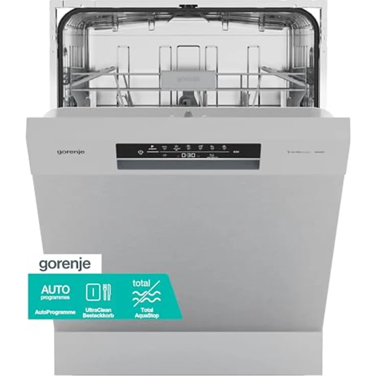 Gorenje GU642D90X Einbau-Geschirrspüler, unterbaufähig, 14 Maßgedecke, Inox, Startzeitvorwahl – Bild 1