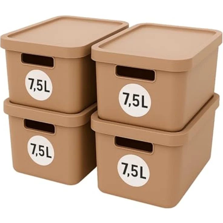 Plastard Aufbewahrungsboxen 4er-Set, 7,5 L, pink, BPA-frei, stapelbar, mit Deckel, robuste Kunststoffbox für Küche, Bad, Büro, Kinderzimmer – Bild 1