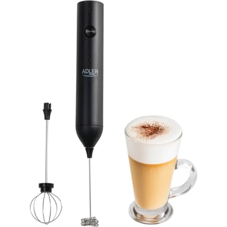ADLER EUROPE Milchaufschäumer AD 4533, elektrisch wiederaufladbar, 2-in-1 Handaufschäumer mit Schneebesen, USB-C, für Latte, Cappuccino und Matcha, schwarz – Bild 5