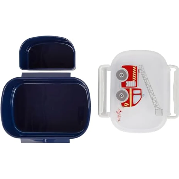 Sigikid Lunchbox Feuerwehr, Polyprophylen (PP), (2-tlg), dunkelblau, BPA-frei, hitzebeständig bis 100 Grad – Bild 2