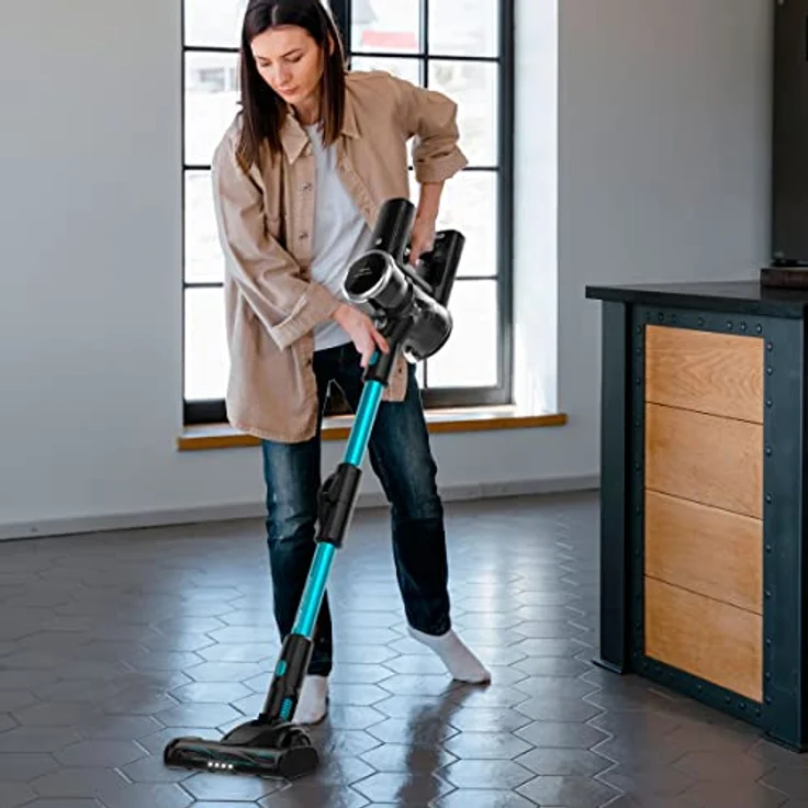 PRIXTON - Flex Ultimate Staubsauger - Kabellos - Flexibler Griff - 21Kpa - Tragbar 2 in 1 - Fassungsvermögen 650ml - HEPA-Filter - Inklusive motorisierter Bürste und abgewinkelter Düse – Bild 5