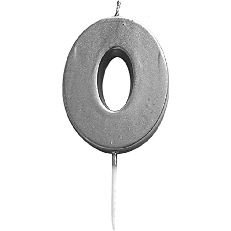 Ciao, Silber Zahlenkerze 0 (6 cm), 21450
