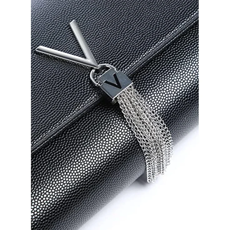 Valentino Divina Clutch Tasche, schwarz, 100% Kunstleder, 26 cm x 7 cm x 15 cm – Bild 4