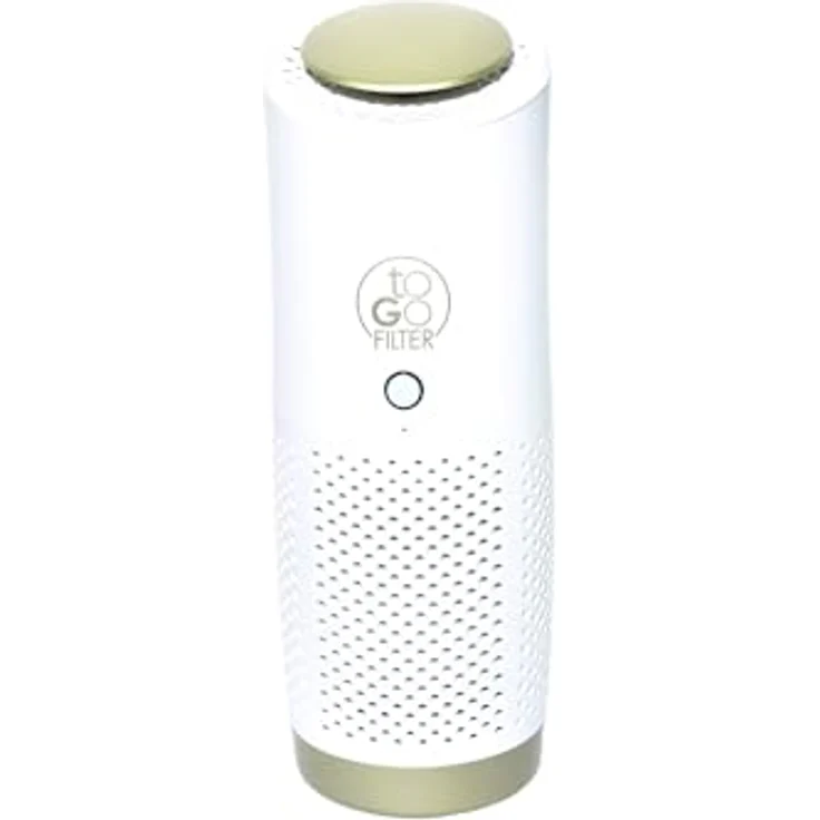 toGo Filter Luftreiniger to-go tragbar mit Akku Batterie, Mini Luftreiniger klein für Tische Räume Autos, Raumgröße: unbegrenzt, HEPA 13 für Allergiker Pollen Staub Asthmatiker Raucher (Weiß) – Bild 1