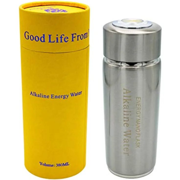 Portable Alkaline Water Twin Filter Nano Energy Ionizer Flask Health Cup, Bottle, Silver