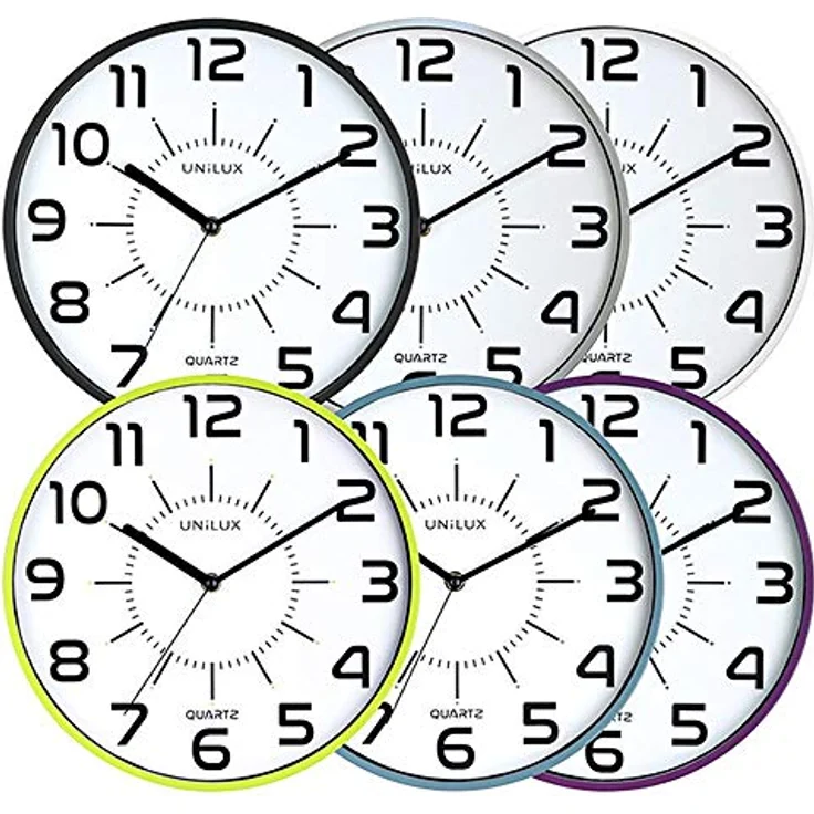 Unilux Wanduhr pop 28,5cm in schwarz großes Ziffernblatt, lautlos, ohne Ticken – Bild 4