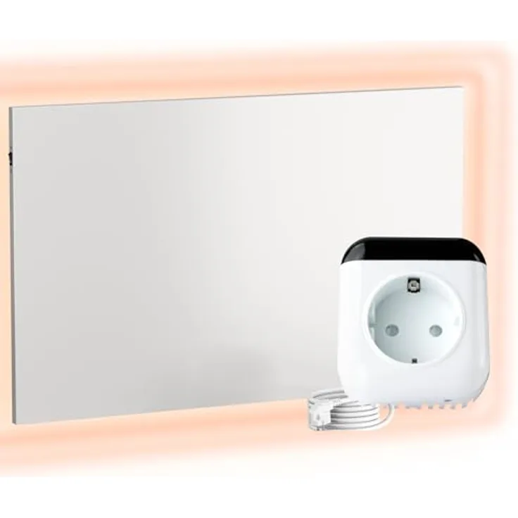 VIESTA® Infrarot Wandheizung mit Thermostat [FERNBEDIENUNG + WIFI STEUERUNG] – Carbon Crystal Technologie, 300W, App steuerbar