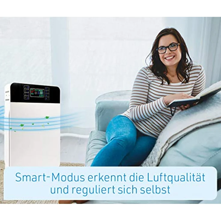 MediaShop Livington AirPurifier Luftreiniger, bis zu 30m² | 6-Filter-System | zuschaltbares UV-Licht | Automatik-Funktion | 3 Stufen | Timer – Bild 8