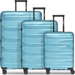 Bergpfeil Koffer-Set 3-teilig | Hochwertiges Polypropylen-Material | Dehnfalte erweiterbar | Doppelrollen & TSA-Schloss (Travel)