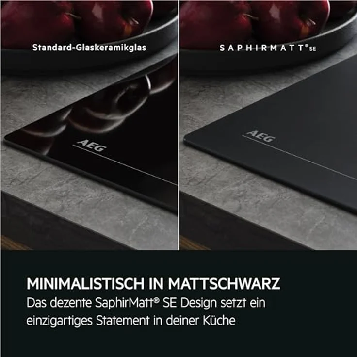 AEG Induktionskochfeld TO84IA0FIT, 80 cm, Autark mit 4 Flex-Kochzonen, kratzresistenter SaphirMattSE-Oberfläche, Powerfunktion, Timer und Touch-Bedienung, rahmenlos, Made in Germany – Bild 2