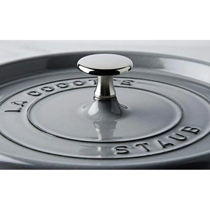 Staub 1102318 Cocotte-Bräter, oval mit Deckel 23 cm, 2,35 L, mit mattschwarzer lierung im Inneren des Topfes, graphitgrau – Bild 5