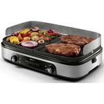 Philips Tischgrill HD6222/90 5000 Series, 2 Heizzonen, wendbare Platten, 2400 W, Maifan-Stein-Beschichtung, 1400 cm², silber