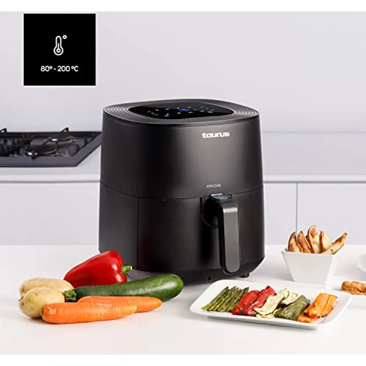 Taurus 973979000 AF1701D Amazing Heißluftfritteuse, Stainless Steel, Schwarz – Bild 2
