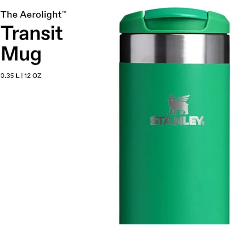 Stanley Aerolight Transit Thermobecher 12OZ, doppelwandige Vakuumisolierung, hält 6 Stunden heiß, spülmaschinenfest, auslaufsicher, kompatibel mit Pkw-Getränkehaltern, Farbe Meadow – Bild 3