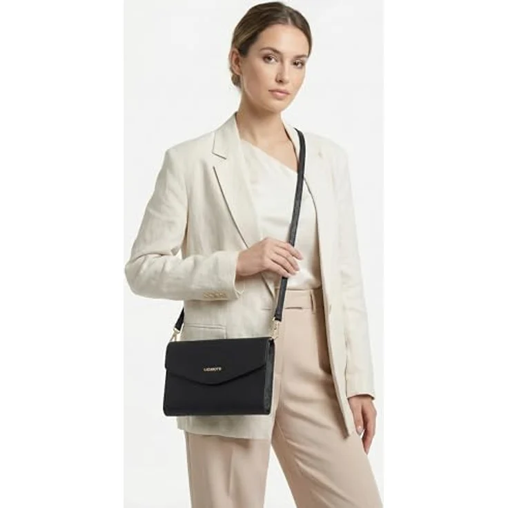 Lazarotti Bologna Leather Clutch, 23 cm Umhängetasche aus 100% Leder, schwarz – Bild 4