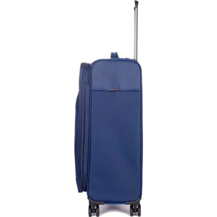 Stratic Mix Koffer Weichschale Reisekoffer Trolley Rollkoffer mittelgroß, TSA Kofferschloss, 4 Rollen, Erweiterbar, Größe M, Blau – Bild 3