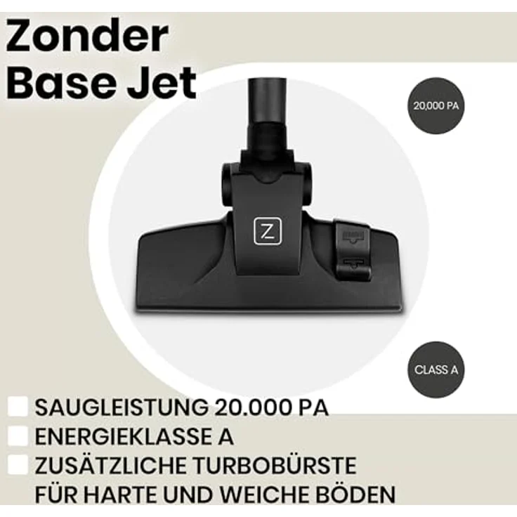 Zeegma Zonder Base Jet Staubsauger beutellos mit Set von Aufsätzen Zyklontechnologie PowerSuction Au – Bild 6