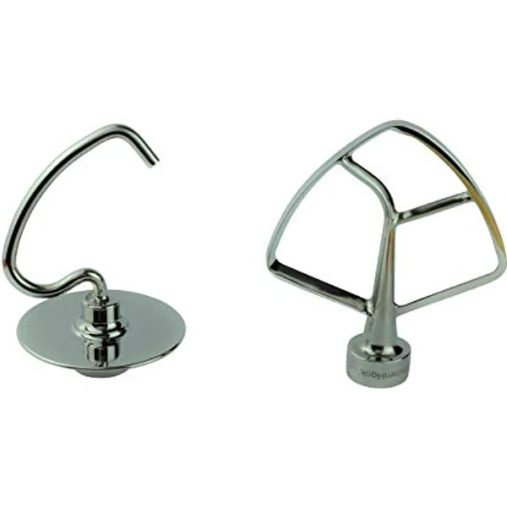 TschimmHook 2er SET "Teigtraum", Edelstahl Knethaken und TschimmBeat Edelstahl Flachrührer