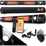 KESSER® Infrarot Heizstrahler 3000W IR-Gastro-Bar Inkl. LED Licht Terrassenstrahler Mit WiFi & Fernbedienung inkl. Schutzhülle Infrarotstrahler Quarzstrahler Terrassenheizer Wand-Heizstrahler