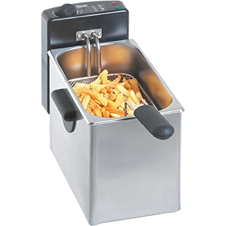 Bartscher Mini II Fritteuse, für 4 Liter Öl, Thermostat, 2200 Watt, silber – Bild 2