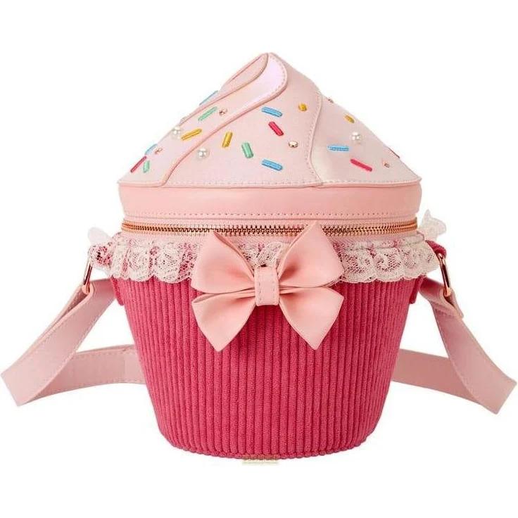 Loungefly Umhängetasche Figural Cupcake, mehrfarbig, aus hochwertigem PU-Leder, ideal für den täglichen Gebrauch