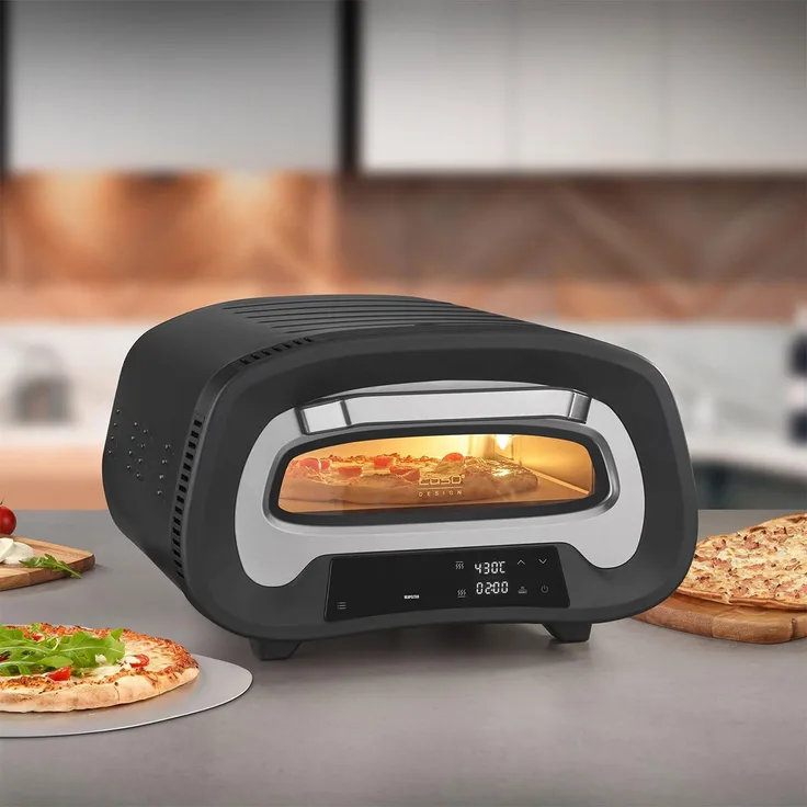 Caso PizzaChef 2984 Pizzaofen, 8 Automatikprogramme, inkl. Pizzastein, Schwarz