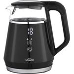 Schäfer Glaswasserkocher 1,0L – Eleganter Wasserkocher in Schwarz mit stilvollem Glasgehäuse