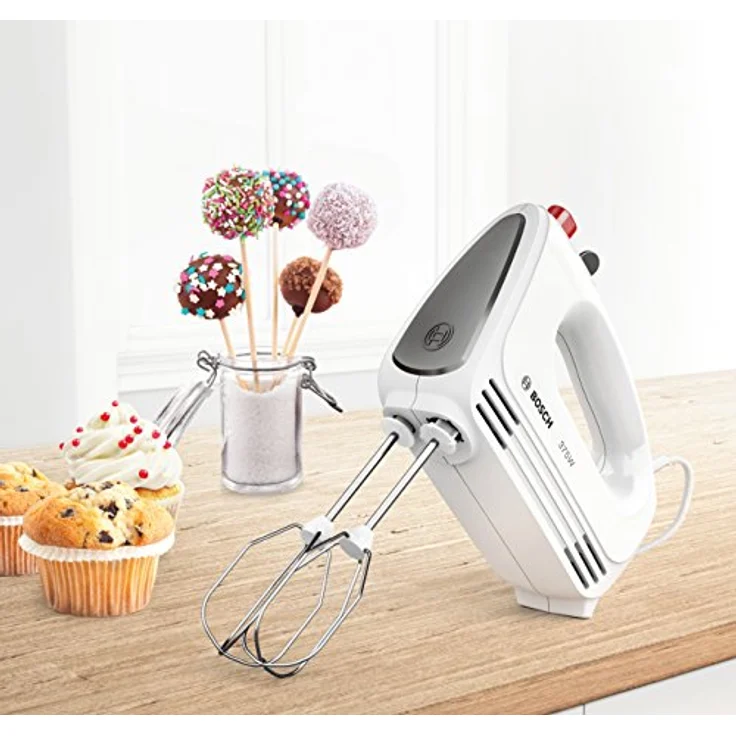 Bosch MFQ2210Y Handmixer, 375W, 4 Geschwindigkeiten, Turbo-Taste, ergonomischer Griff, Kunststoff, grau, weiß – Bild 7