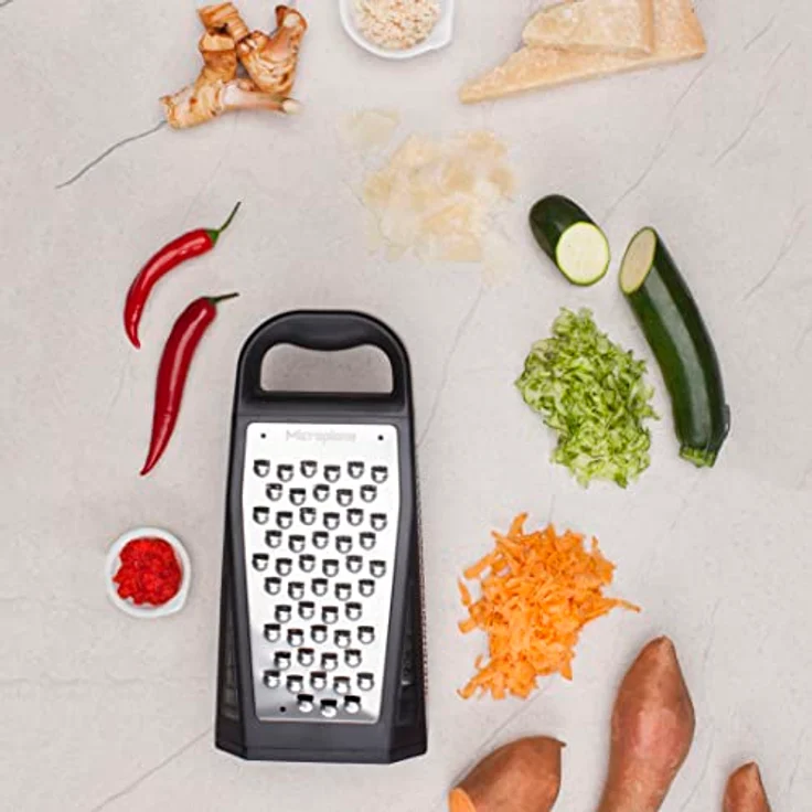 Microplane Turmreibe Elite mit 5 Reibflächen Fein, Grob, Sehr Grob, 2-Wege-Schneide & Raspel - Küchenreibe mit Edelstahl-Klingen – Bild 5