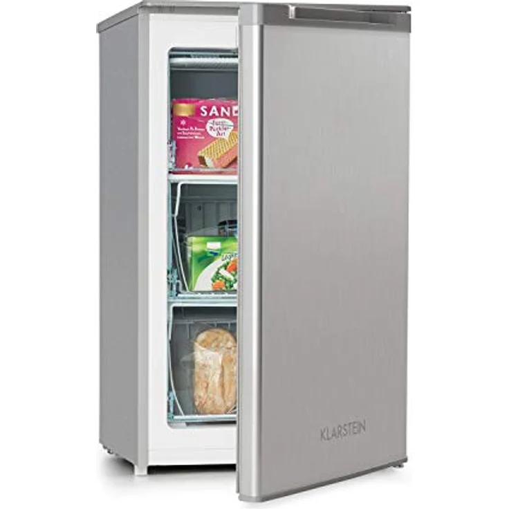 Klarstein Mini Gefrierschrank, Klein & Leise, 69L, Freistehender Gefrierschrank in stilvollem Design, Effizienter Tiefkühlschrank - Weiß – Bild 1