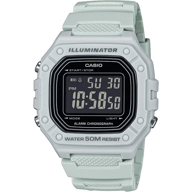 CASIO TIMELESS COLLECTION Chronograph W-218H-8BVEF, digitale Herrenuhr mit automatischem Kalender, schwarz – Bild 1