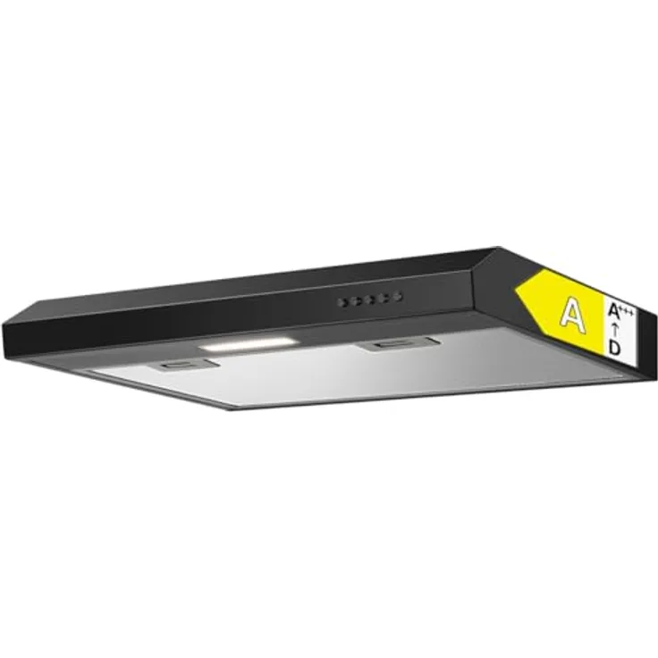 Bomann® Dunstabzugshaube DU 7613, 60 cm Unterbauhaube für Umluft und Abluft, LED-Beleuchtung, schwarz