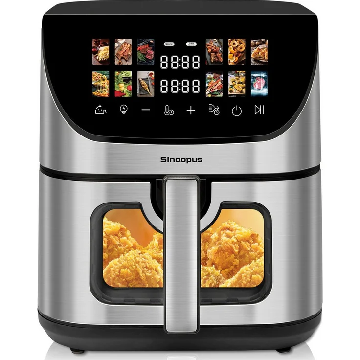 TAB Heißluftfritteuse 8,5 L XXL Airfryer mit LED-Touchscreen, 12 Automatikprogrammen und 1800 W Leistung