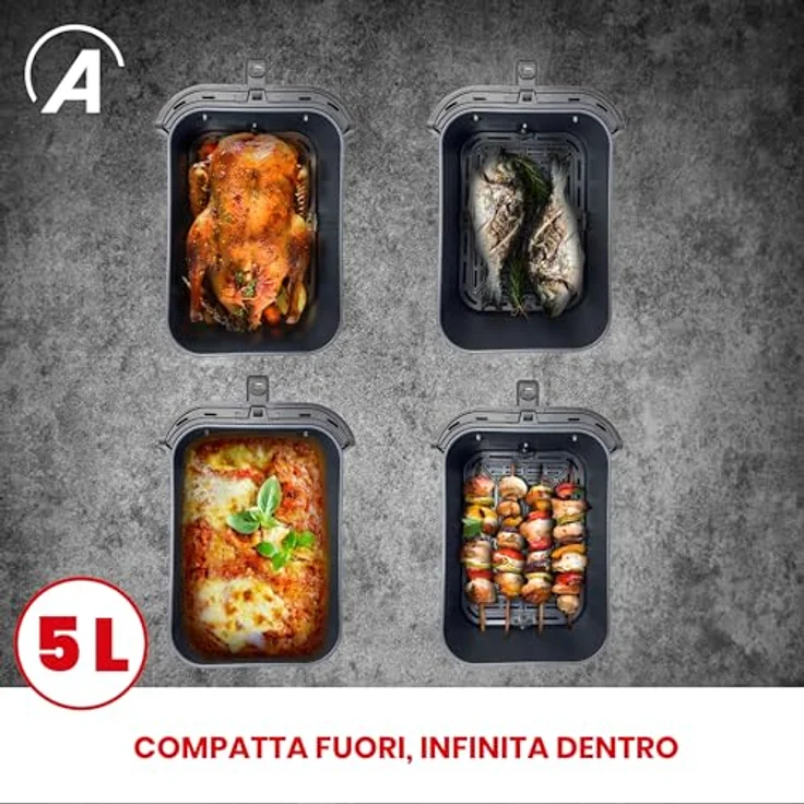 Ardes ARFRYA10L INFINITY Luftfritteuse 5L, XL Kapazität, Digitaldisplay Touch, 60 Minuten Timer, antihaftbeschichtet – Bild 3