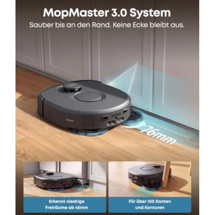 eufy C30 Edge Saugroboter mit Wischfunktion, 35.000 Pa, Kantenwischen und iPath 2.0 Lasernavigation – Bild 4