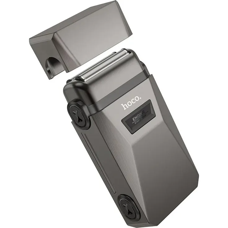 Hoco Elektrischer Doppelklingenrasierer 350 mAh, IPX7-Wasserbeständig Gesichtrasierer Grau