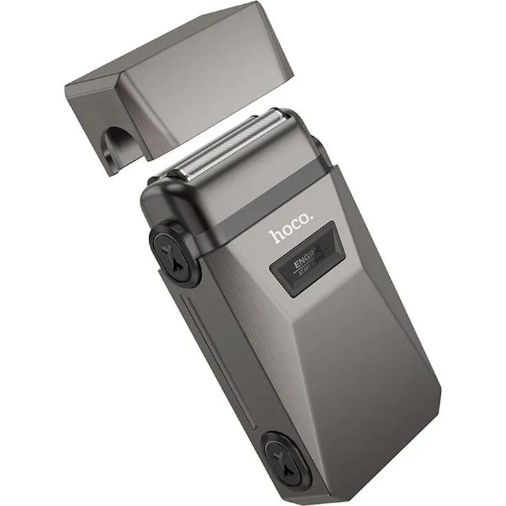 Hoco Elektrischer Doppelklingenrasierer 350 mAh, IPX7-Wasserbeständig Gesichtrasierer Grau