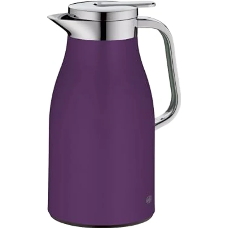 alfi SKYLINE 1,0l, deep lavender, Edelstahl-Isolierkanne mit hygienischem Hartglaseinsatz, Drehverschluss mit bequemer Drucktaste, ergonomischer Griff, BPA-frei – Bild 2