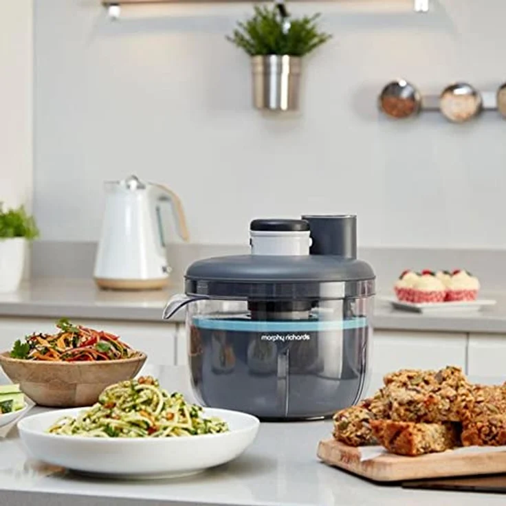 Morphy Richards 401014 Prepstar, 4L Schüssel, 1.6L Kapazität, 6 Einstellungen, BPA Frei Kompakte Küchenmaschine, 240, Grau – Bild 3