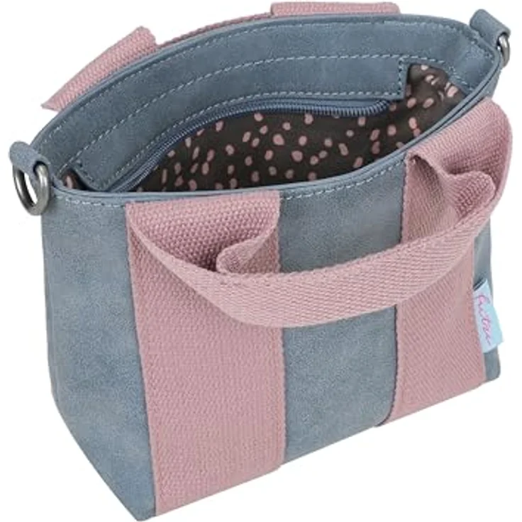 Fritzi aus Preußen Bini Schultertasche, 20 cm, blaue Damen Handtasche aus robustem Polyurethan mit abnehmbarem Umhängeriemen – Bild 7