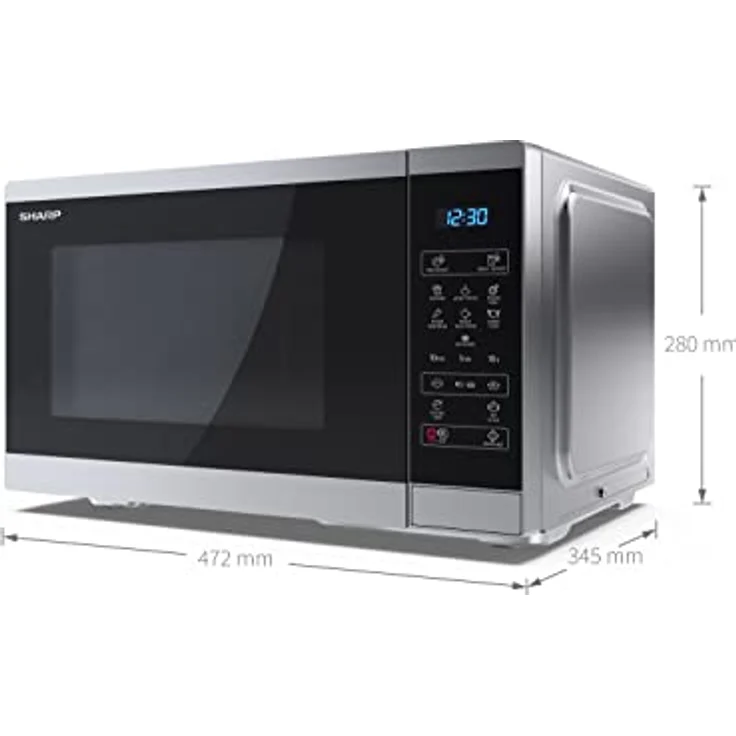 SHARP YC-MS252AE-S Mikrowelle (Mikrowelle: 900W, 11 Leistungsstufen, Auftaufunktion, Abmessungen 47,2 x 28 x 34,5 cm), silber – Bild 5